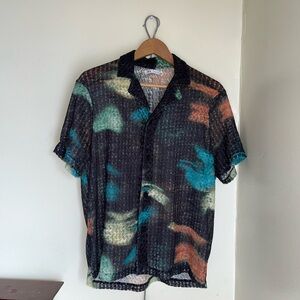 Funky DJ/Rave Button Up Short Sleeve Shirt